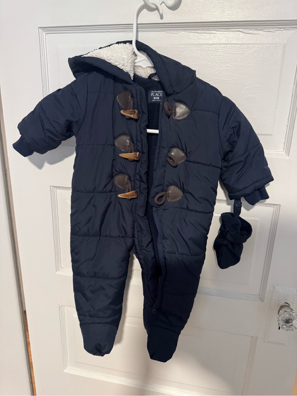 The Children's Place Navy Hooded Puffer One-Piece Snowsuit